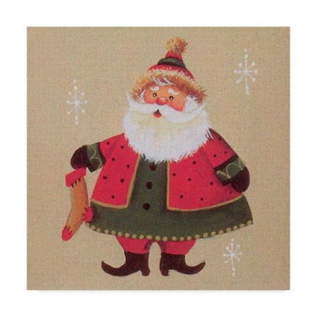 Beverly Johnston 'Santa With A Stocking' Canvas Art,35x35